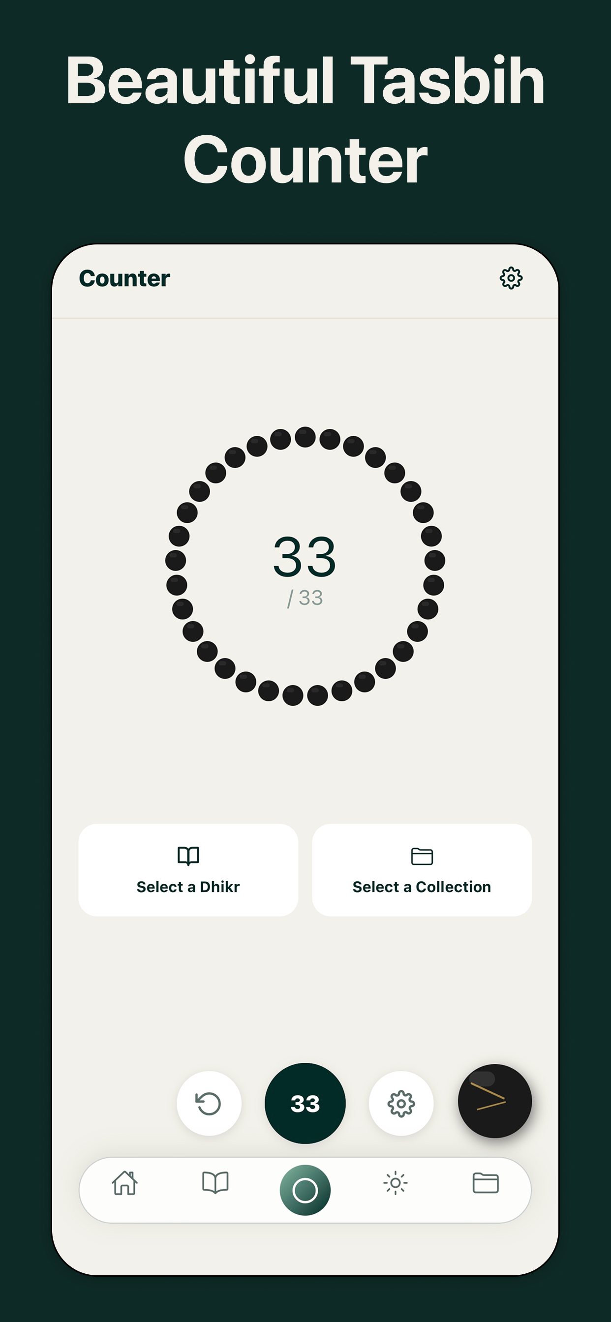 Tasbih counter with customizable beads